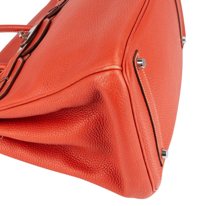 Hermès Pink Taurillon Clemence Birkin 35 Handbag Clay Red Bougainvillier