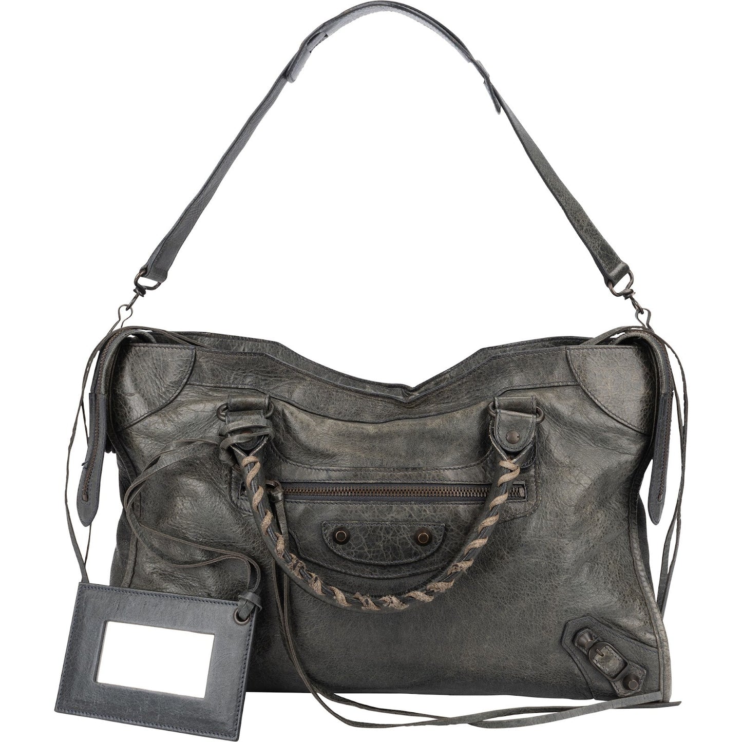 Balenciaga Dark Green Leather Classic City Handbag