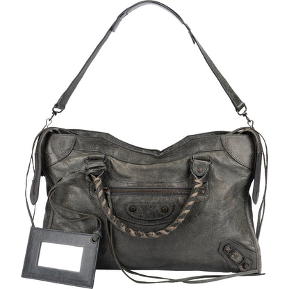 Balenciaga Dark Green Leather Classic City Handbag