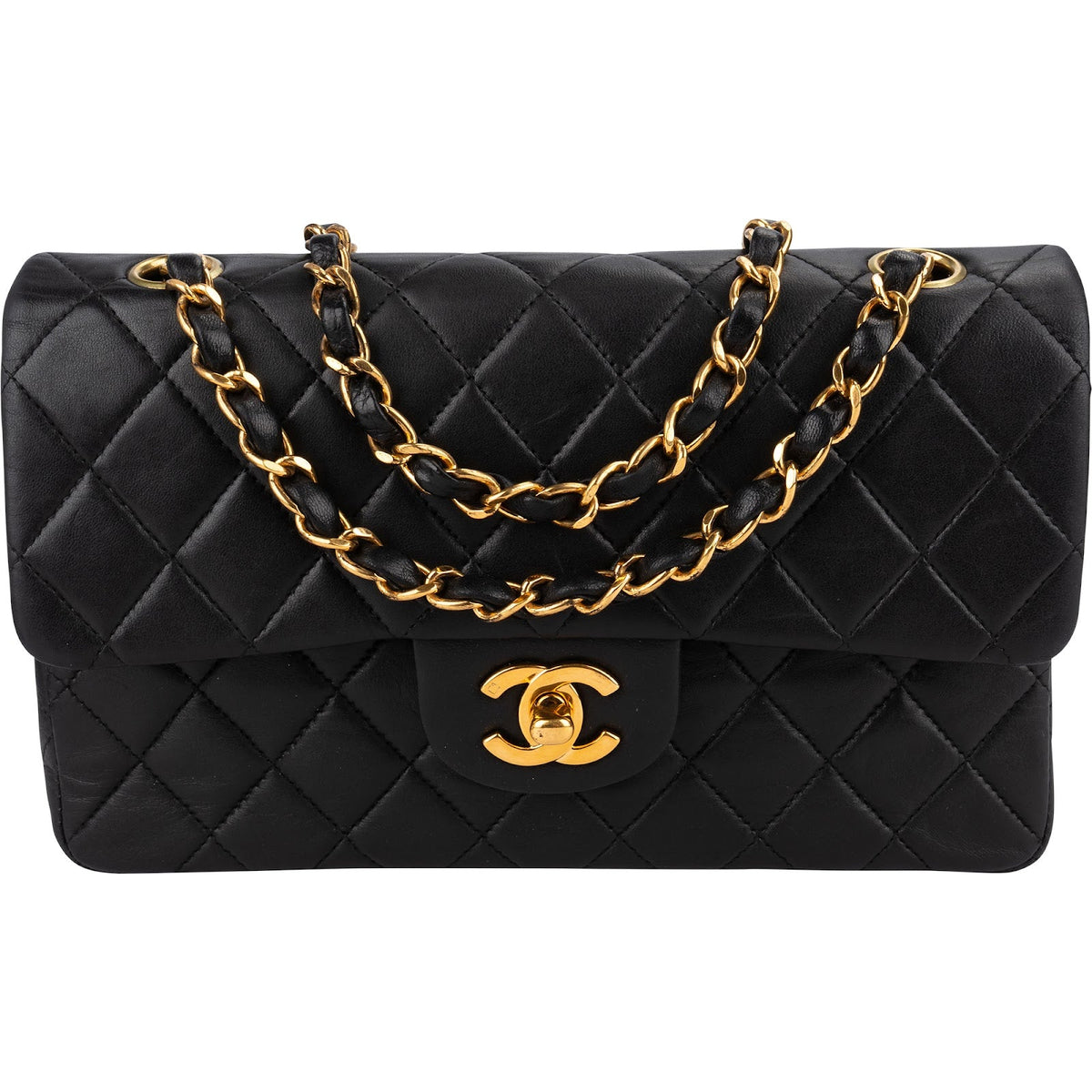 Chanel Quilted Lambskin 24K Small Double Flap Shoulder Bag
