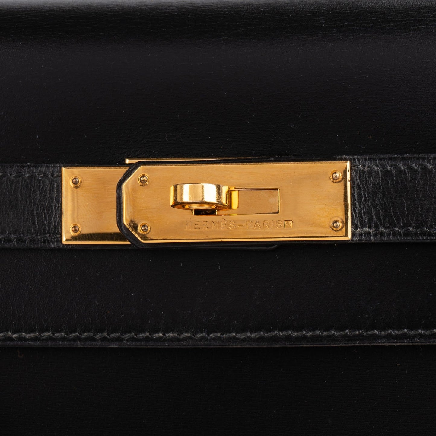 Hermès Noir Boxcalf Kelly 35 Sellier Handbag