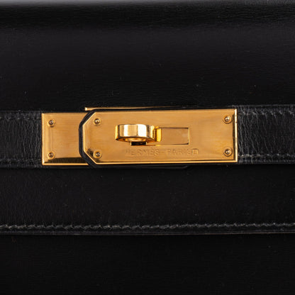 Hermès Noir Boxcalf Kelly 35 Sellier Handbag
