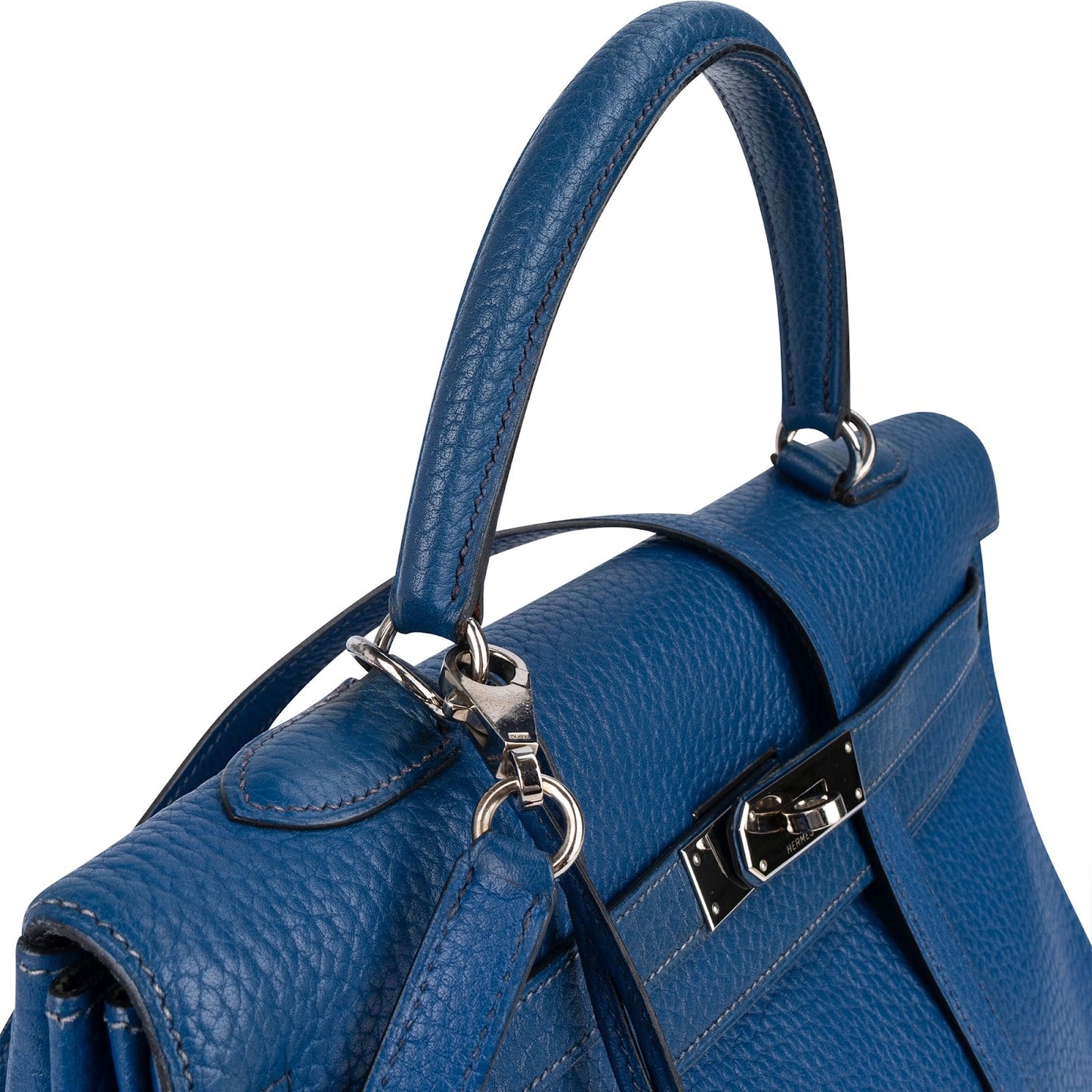 Hermès Bleu Togo Leather Kelly Retourne 35 Handbag