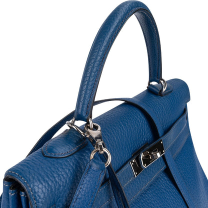 Hermès Bleu Togo Leather Kelly Retourne 35 Handbag