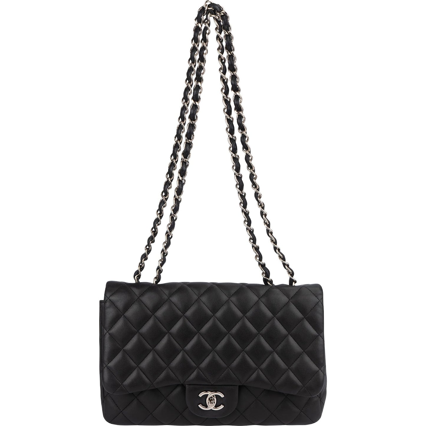 Chanel Quilted Lambskin Jumbo Single Flap Crossbody Bag
