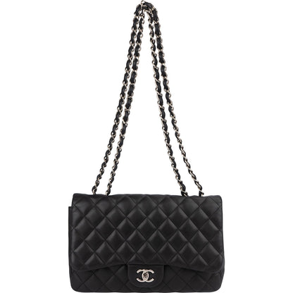 Chanel Quilted Lambskin Jumbo Single Flap Crossbody Bag