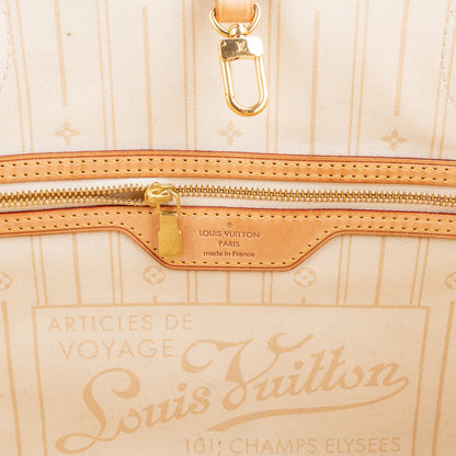 Louis Vuitton Monogram Damier Azur Canvas Neverfull MM Shoulder Bag