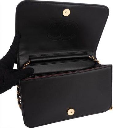 Chanel Quilted Lambskin 24K Gold Single Flap Shoulder Bag