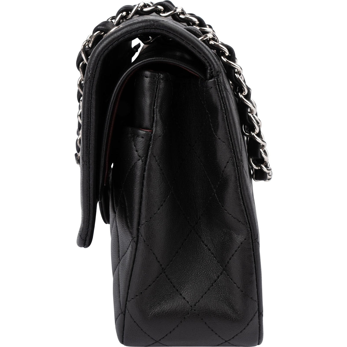 Chanel Quilted Lambskin Palladium Medium Double Flap Shoulder Bag