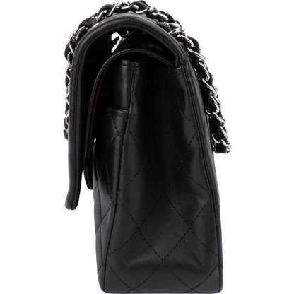 Chanel Quilted Lambskin Palladium Medium Double Flap Shoulder Bag