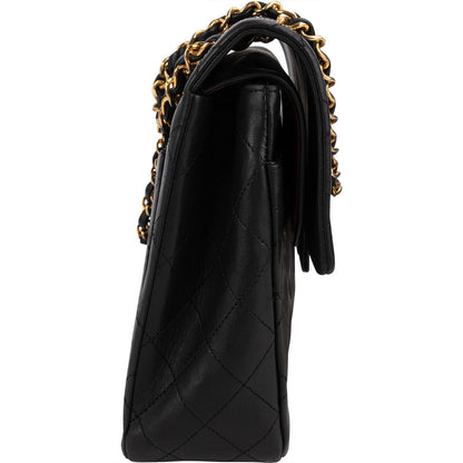 Chanel Quilted Lambskin Medium 24K Gold Double Flap Shoulder Bag