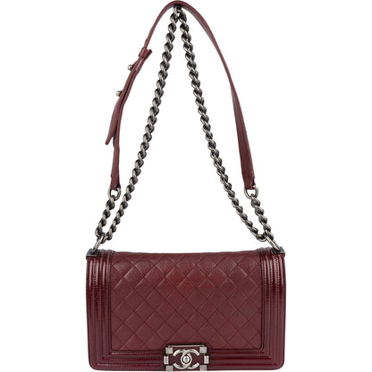Chanel Quilted Calfskin Medium Boy Single Flap Crossbody Bag