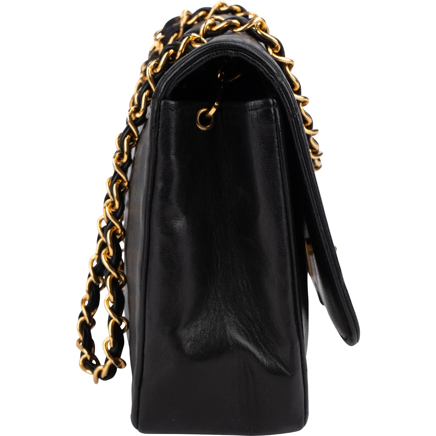 Chanel Quilted Lambskin 24K Gold Single Flap Crossbody Bag