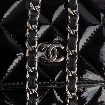 Chanel Quilted Patent Leather Wallet on Chain Crossbody Bag