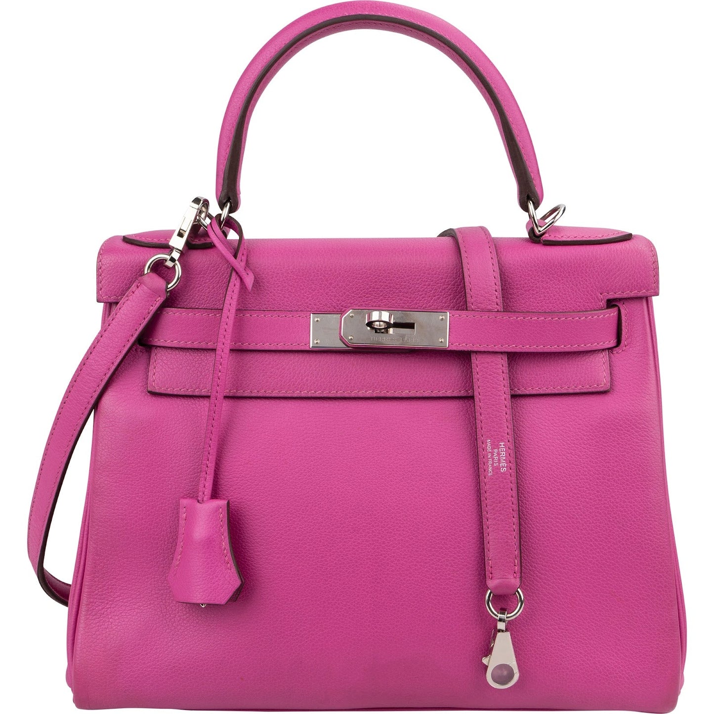 Hermès Pink Chevre Leather Palladium Kelly 28 Handbag