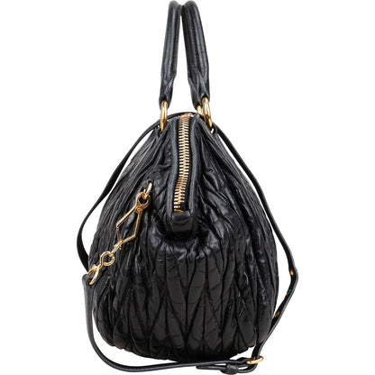 Miu Miu Matelassé Nappa Leather Bauletto Handbag