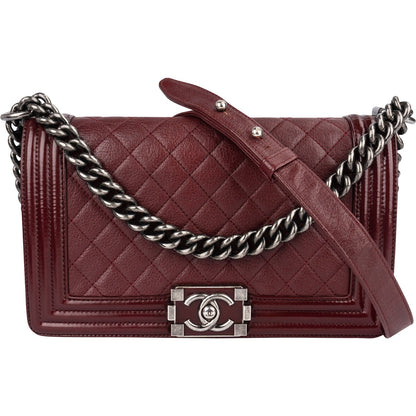 Chanel Quilted Calfskin Medium Boy Single Flap Crossbody Bag