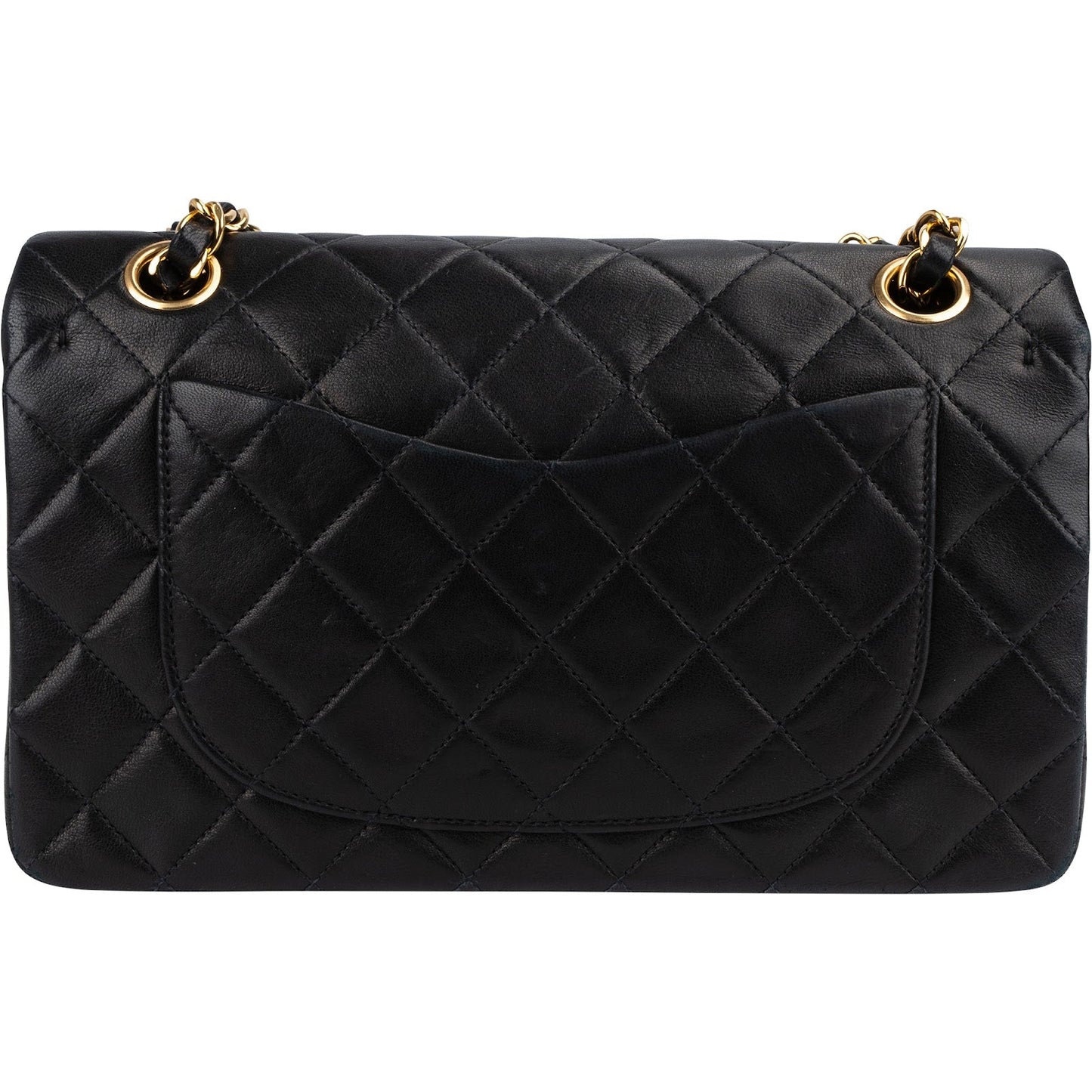 Chanel Quilted Lambskin 24K Gold Small Double Flap Shoulder Bag
