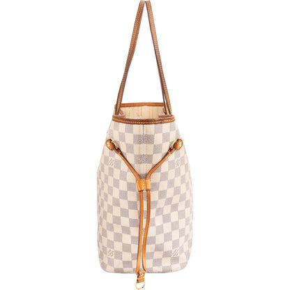 Louis Vuitton Monogram Damier Azur Neverfull MM Shoulder Bag