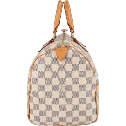 Louis Vuitton Monogram Damier Azur Speedy 30 Handbag