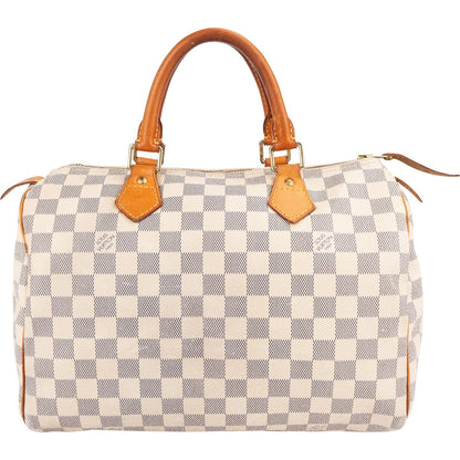 Louis Vuitton Monogram Damier Azur Canvas Speedy 30 Handbag