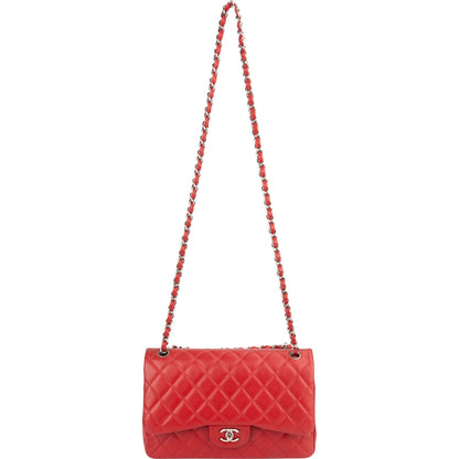 Chanel Quilted Caviar Leather Jumbo Double Flap Crossbody Bag