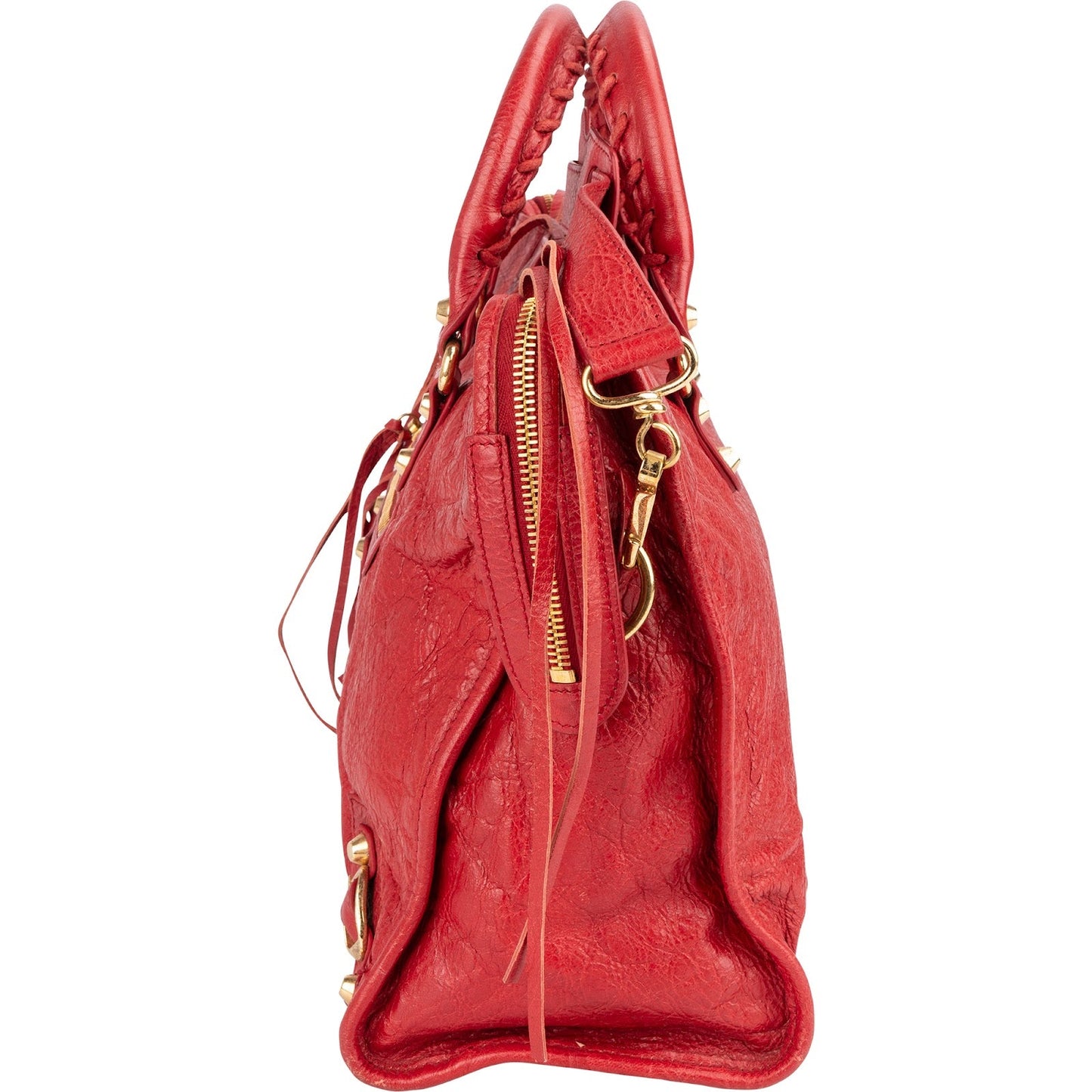 Balenciaga Red Leather City Handbag