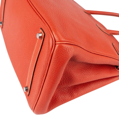 Hermès Pink Taurillon Clemence Birkin 35 Handbag Clay Red Bougainvillier