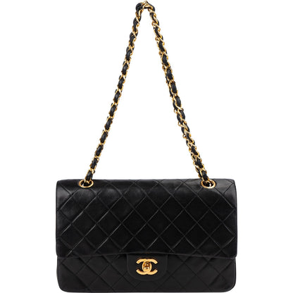Chanel Quilted Lambskin Medium 24K Gold Double Flap Shoulder Bag