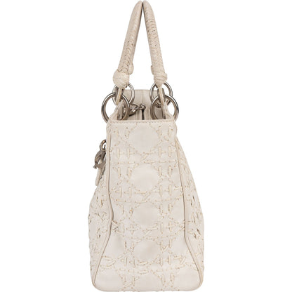 Christian Dior Woven Leather Lady Dior Handbag