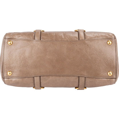 Miu Miu Vitello Lux Leather Tote Handbag
