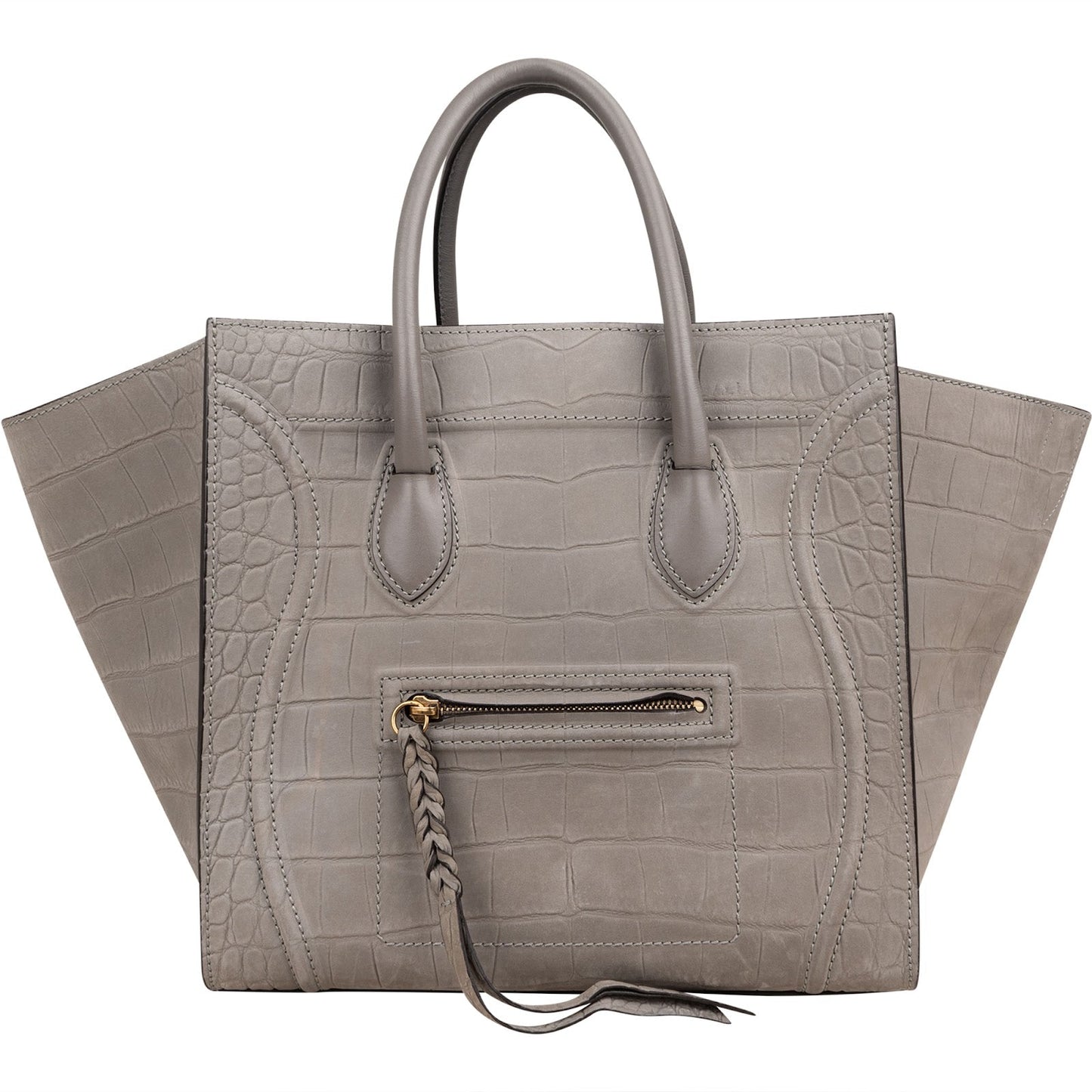 Celine Croc Embossed Leather Phantom Handbag