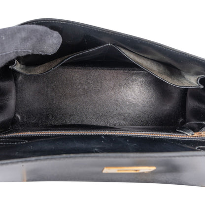Hermès Noir Box Calf Kelly 32 Sellier Handbag