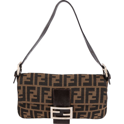 Fendi Monogram Zucca Baguette Shoulder Bag