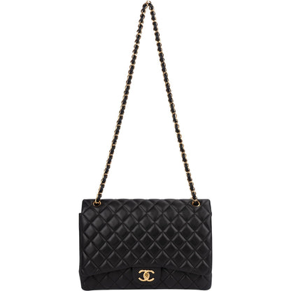 Chanel Quilted Lambskin Maxi Double Flap Crossbody Bag