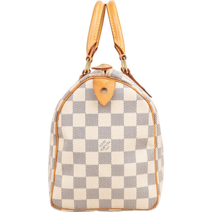 Louis Vuitton Monogram Damier Azur Speedy 25 Handbag