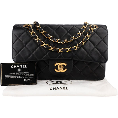 Chanel Quilted Lambskin 24K Gold Small Double Flap Shoulder Bag