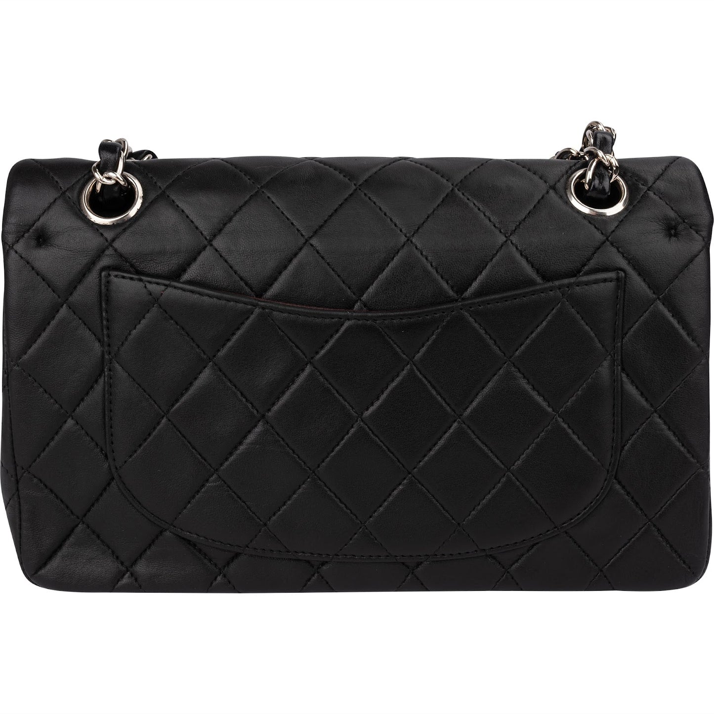Chanel Quilted Lambskin Palladium Small Double Flap Shoulder Bag