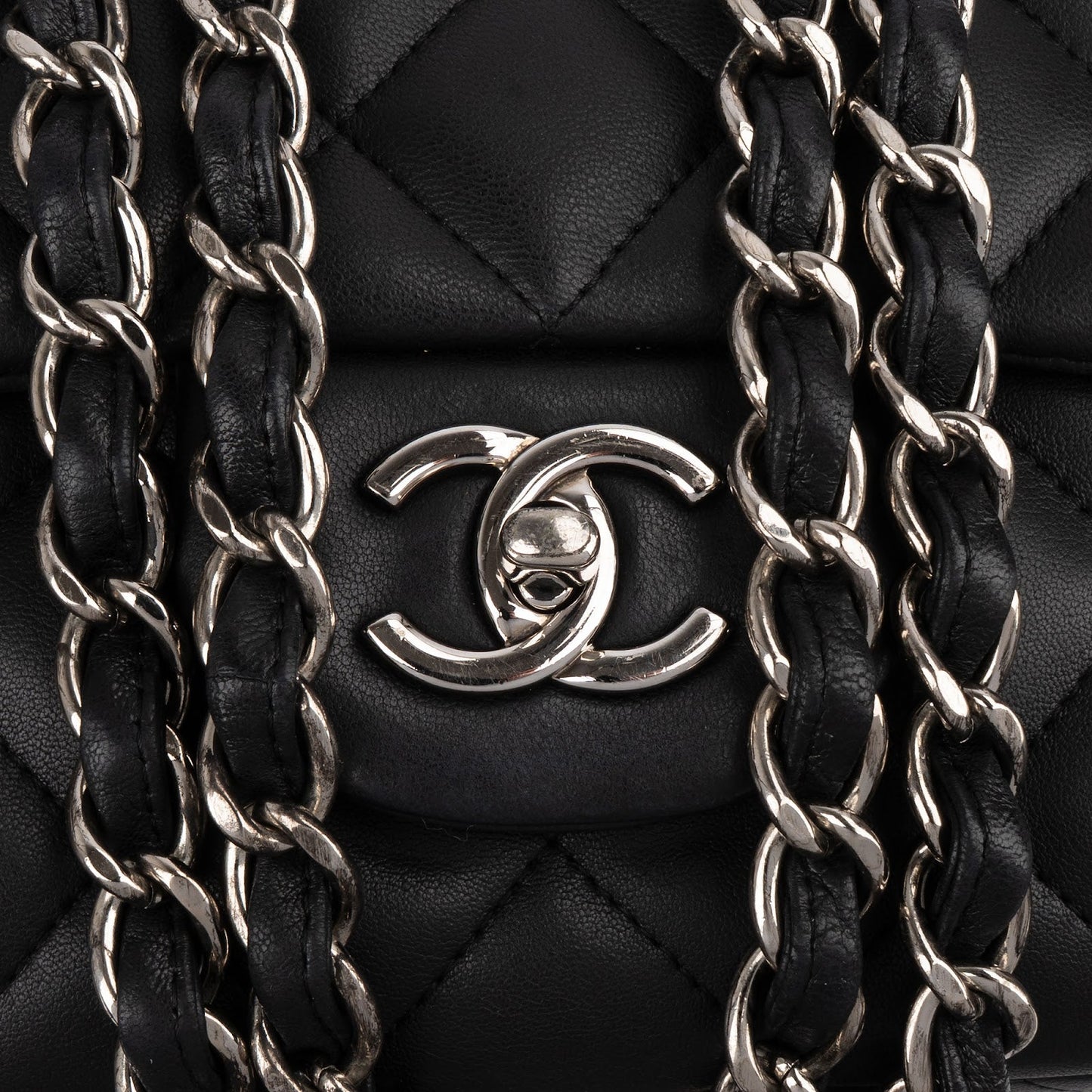 Chanel Quilted Lambskin Jumbo Single Flap Crossbody Bag