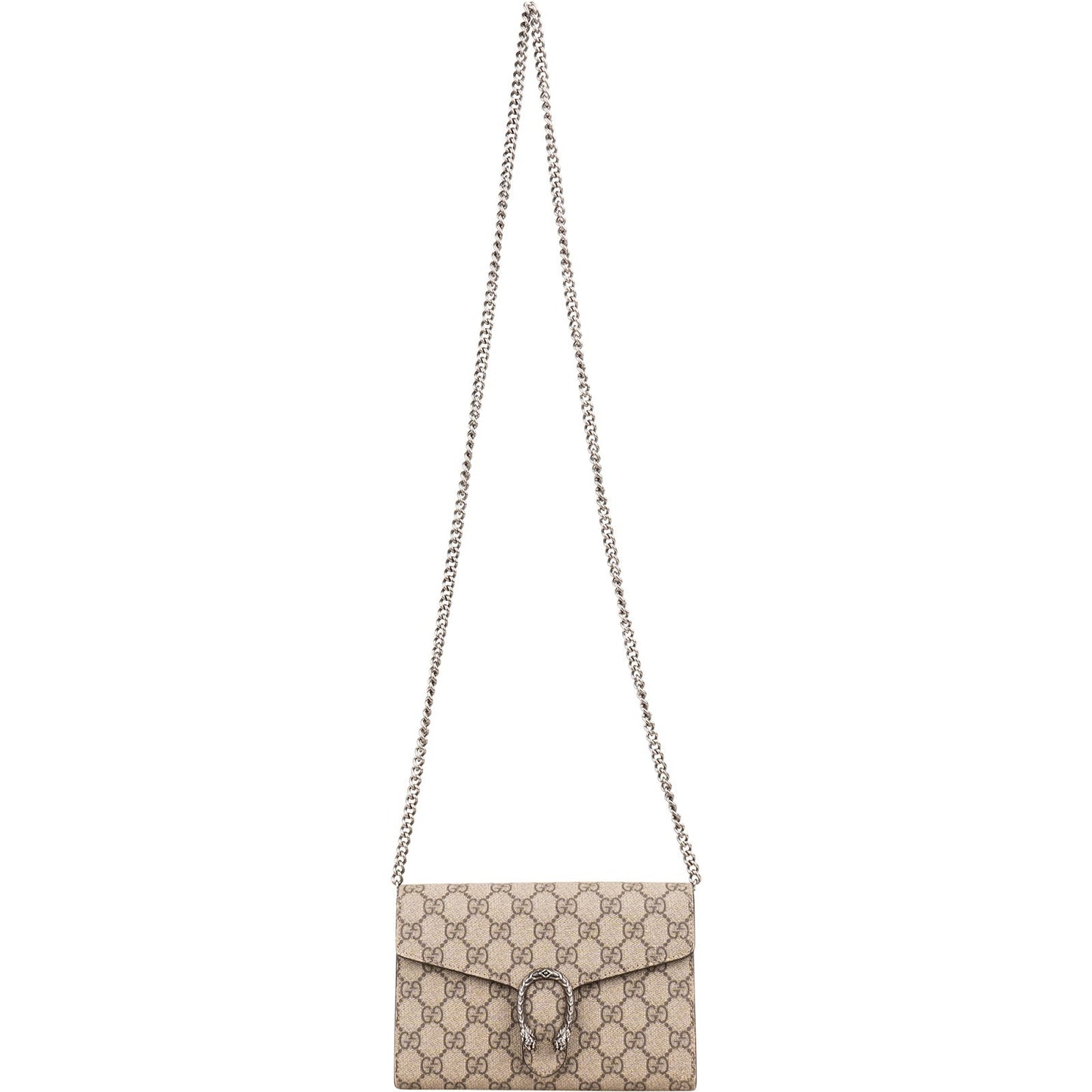 Gucci Monogram GG Supreme Canvas Dionysus Wallet On Chain Crossbody Bag
