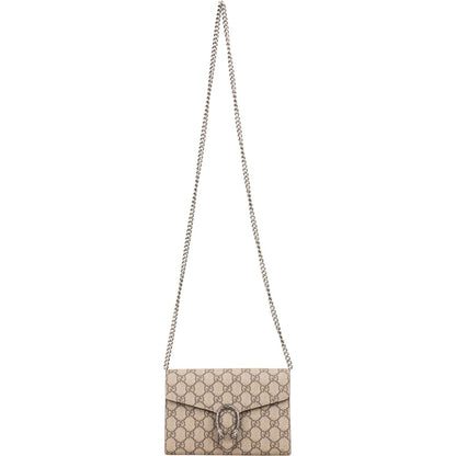 Gucci Monogram GG Supreme Canvas Dionysus Wallet On Chain Crossbody Bag