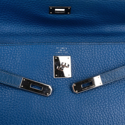 Hermès Bleu Togo Leather Kelly Retourne 35 Handbag