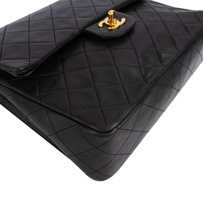 Chanel Quilted Lambskin Medium 24K Gold Double Flap Shoulder Bag