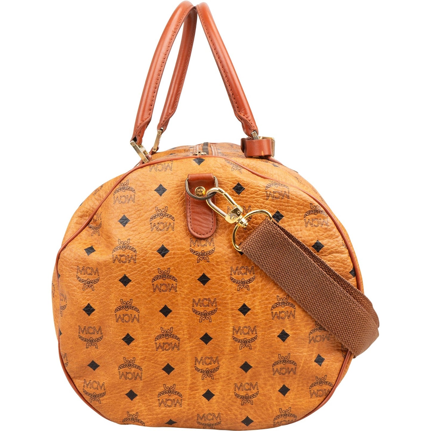 MCM Monogram Visetos Boston Travel Bag 50