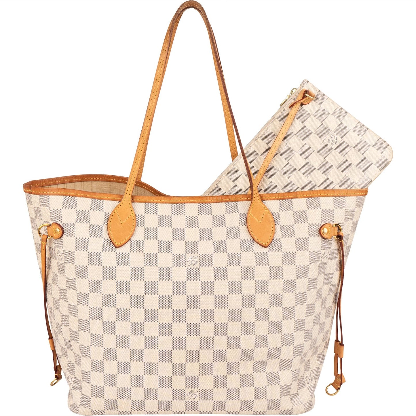 Louis Vuitton Monogram Damier Azur Canvas Neverfull MM Shoulder Bag