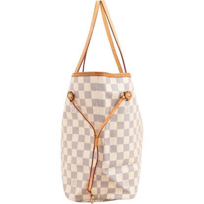 Louis Vuitton Monogram Damier Azur Canvas Neverfull MM Shoulder Bag