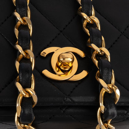 Chanel Quilted Lambskin 24K Gold Single Flap Crossbody Bag