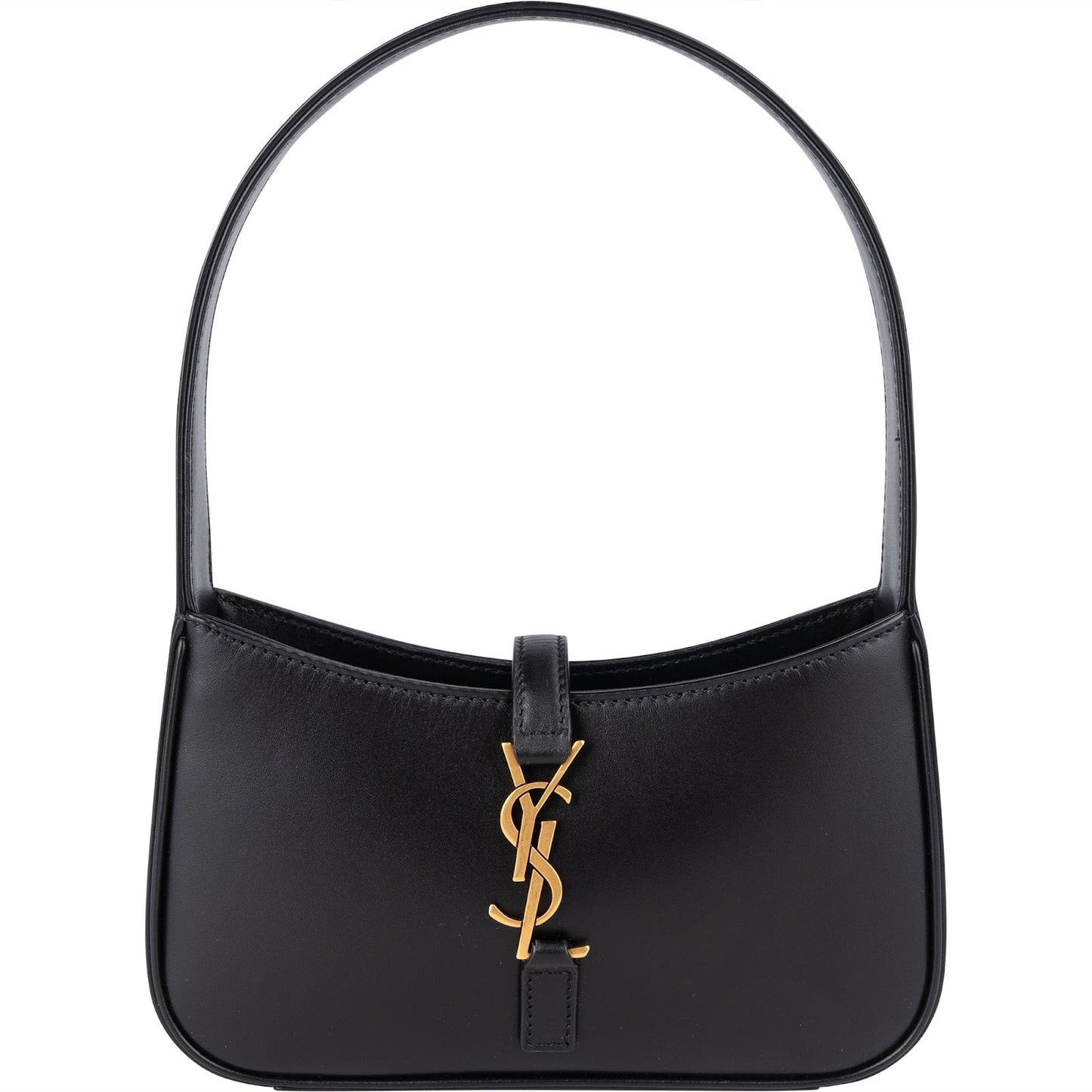 Saint Laurent Black Leather 5 à 7 Mini Hobo Handbag