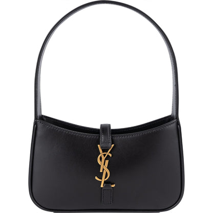 Saint Laurent Black Leather 5 à 7 Mini Hobo Handbag