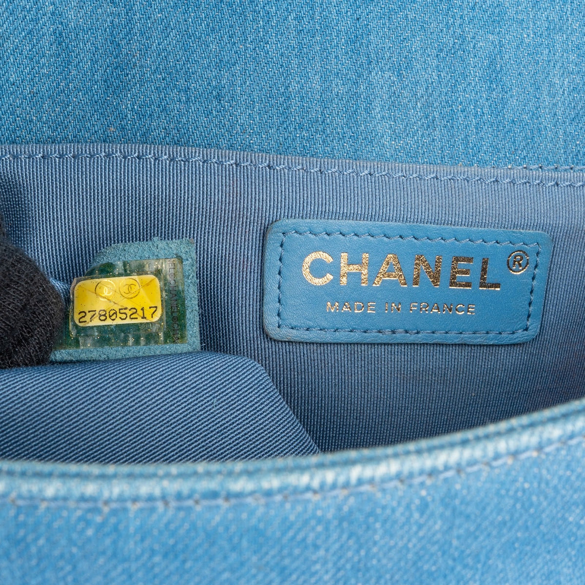 Chanel Distressed Denim Medium Boy Single Flap Crossbody Bag